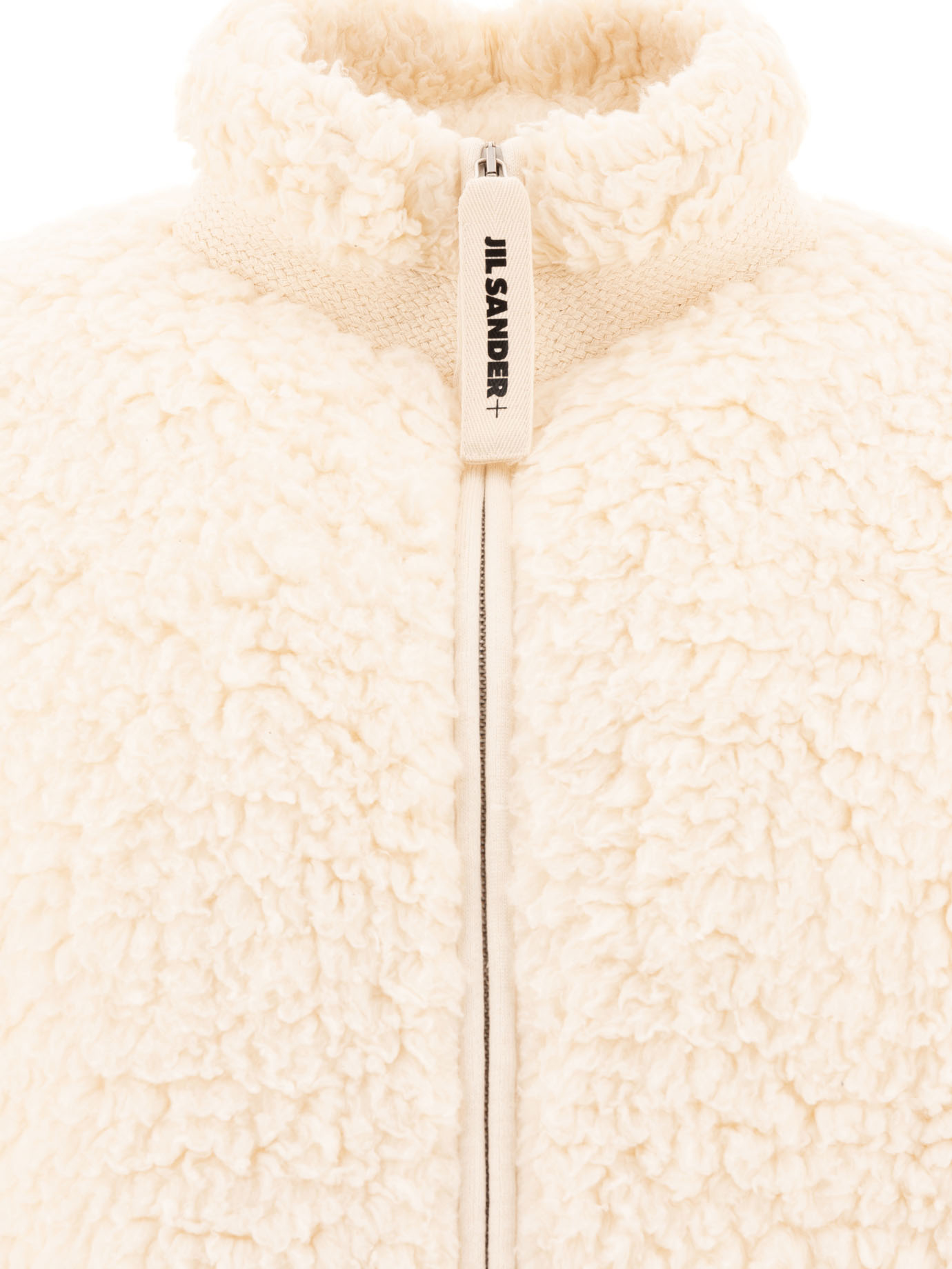 JIL SANDER White Cotton fleece jacket